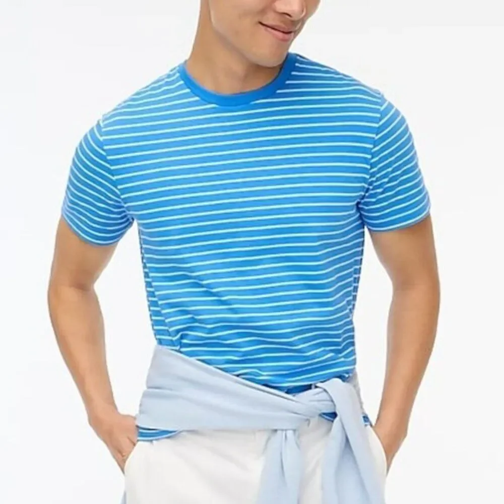 J Crew Men's Striped‎ Cotton Blue Shirt